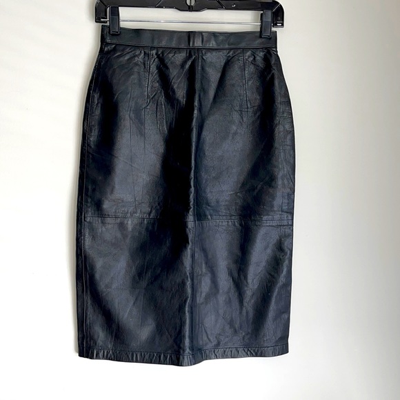 Vintage Dresses & Skirts - Vintage Georgetown Leather Pencil Skirt